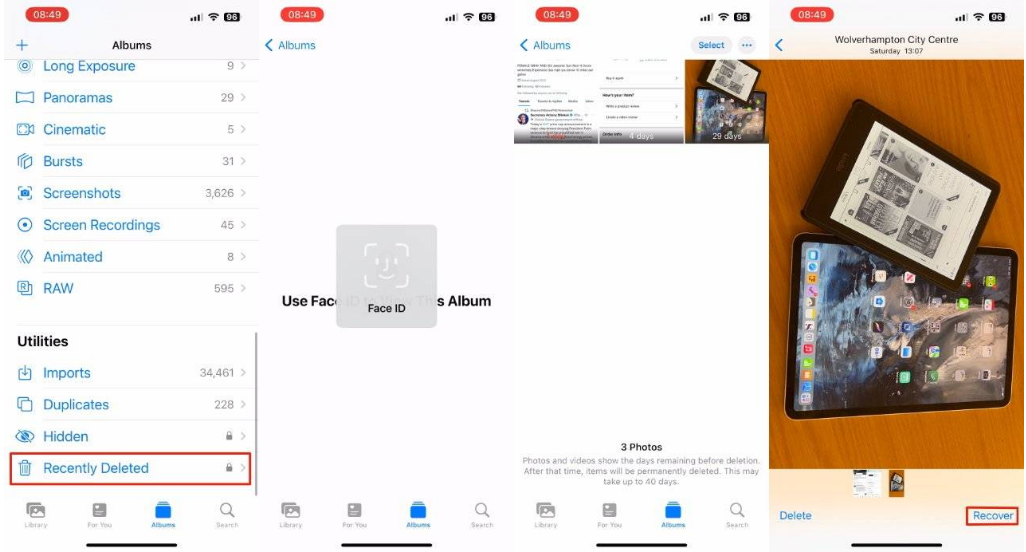 吴川苹果14维修分享 iPhone14 上恢复已删除的照片 