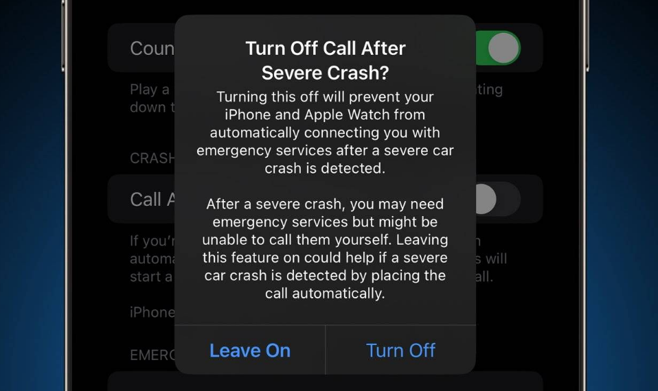 吴川苹果14维修分享 iPhone 14 和 Apple Watch 上关闭崩溃检测 