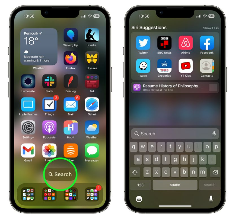 吴川苹果手机维修分享升级到 iOS 16 后，如何删除主屏幕上的搜索按钮 