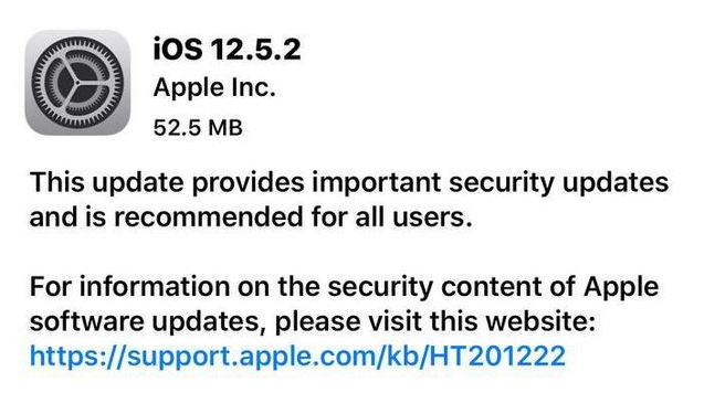 吴川苹果手机维修分享iOS12.5.2发布，建议所有老苹果用户安装 